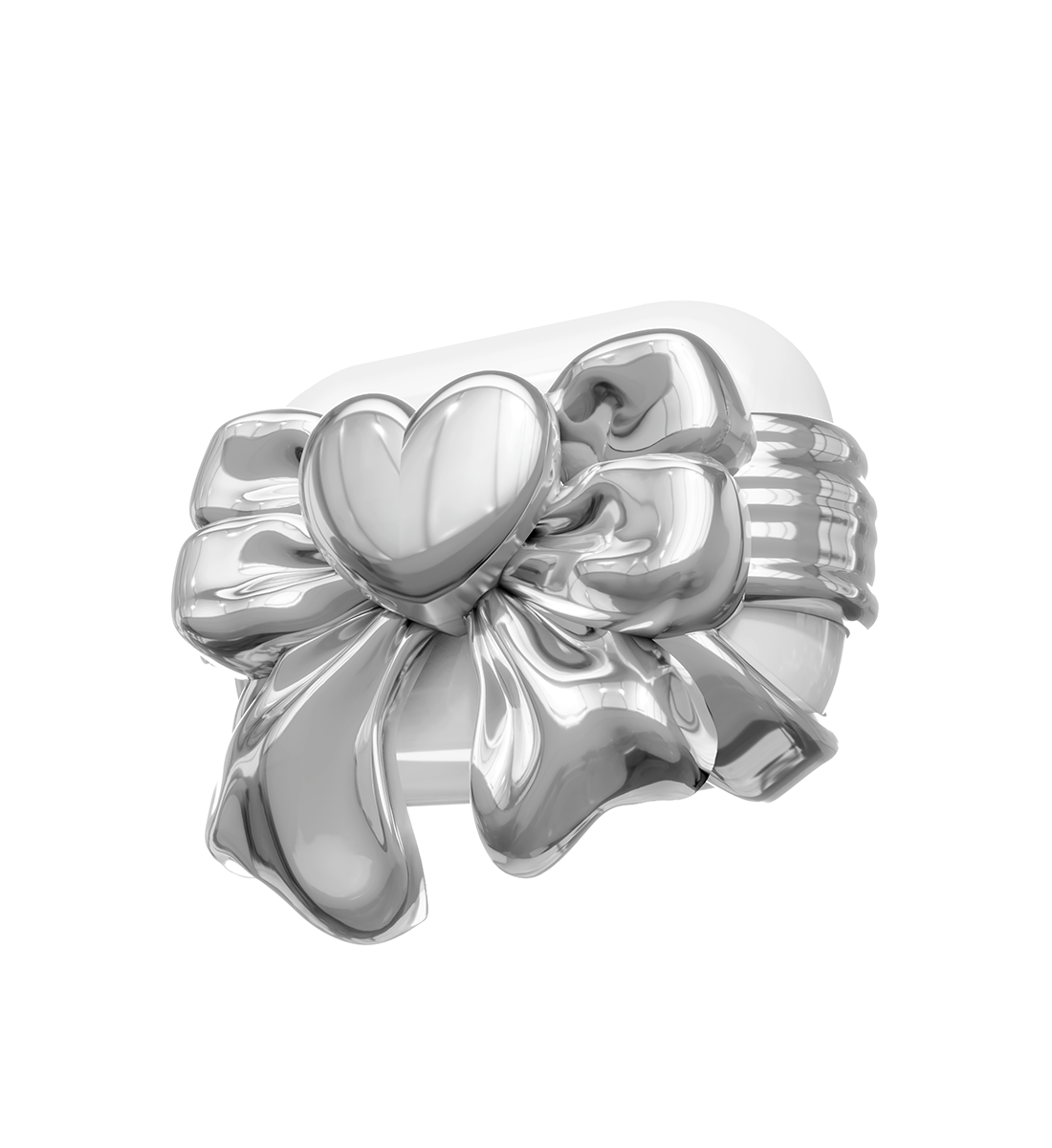 Airpods BOW 01 SILVER - ANDAASH Unique Contemporary AirPods