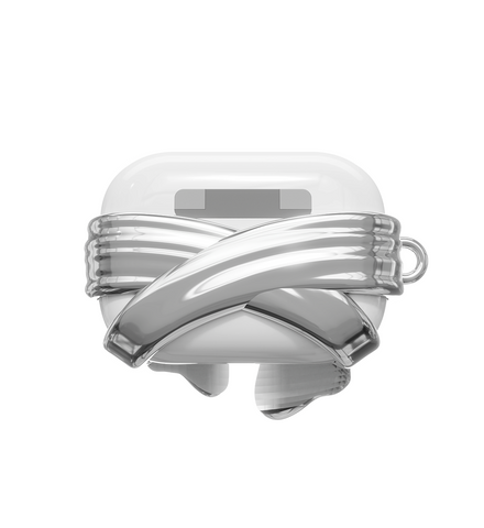 Airpods BOW 01 SILVER - ANDAASH Unique Contemporary AirPods