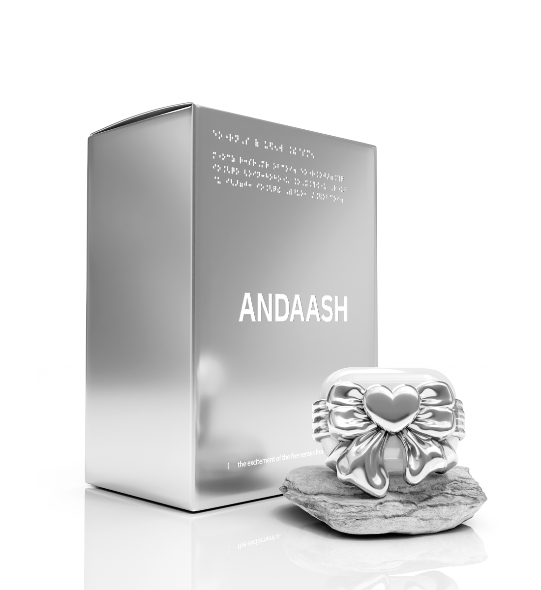 【ANDAASH】Airpods BOW 01 SILVER ケース | 正規品 Airpods BOW 01 SILVER - ANDAASH Unique Contemporary AirPods