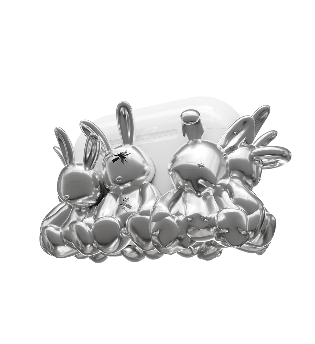 Airpods Bunniz Silver