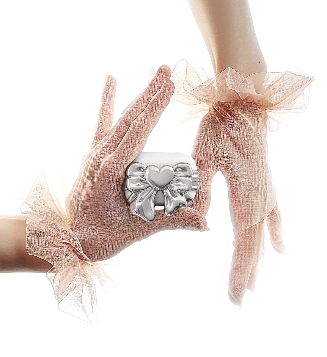 Airpods BOW 01 SILVER - ANDAASH Unique Contemporary AirPods Airpods BOW 01 SILVER - ANDAASH Unique Contemporary AirPods